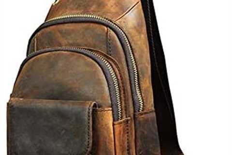 Vintage Men’s Real Leather Chest Bag Business Casual Outdoor Sling Bag