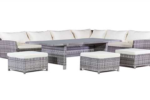 Rattan Garden Furniture L-Shaped Dining Corner Set | MMT