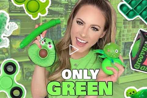 GREEN ONLY FIDGET SHOPPING CHALLENGE 💚🐢🌵🥝