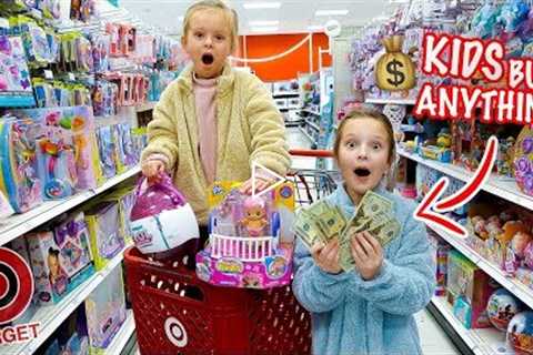 KIDS NO BUDGET TARGET SHOPPING! 🤑 Peyton & Olivia Toy Haul