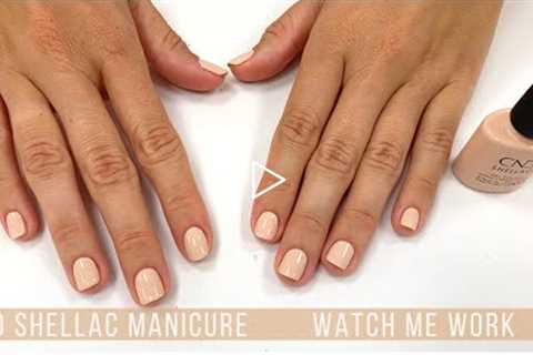 Full Salon CND Shellac Manicure w/ 'Linen Luxury' [Watch Me Work]