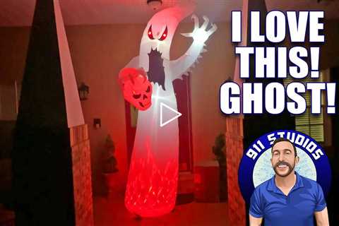 Elegear 12FT Outdoor Halloween Inflatables Ghost with Induction Horn Will Scream