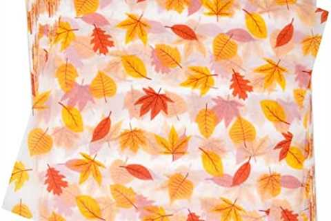 150 Sheets Thanksgiving Leaf Wax Paper Parchment Paper Autumn Cookie Food Wrap Liners Colored Fall..