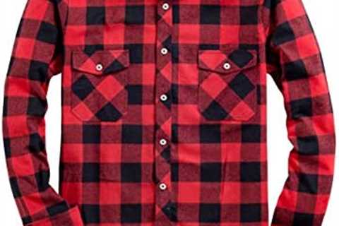 Alimens & Gentle Men’s Button Down Regular Fit Long Sleeve Plaid Flannel Casual Shirts