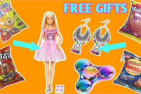 Mix Snacks mei nekli Barbie Doll, Earrings, fidget spinner etc Gifts | FREE GIFTS INSIDE | 5 RsOnly