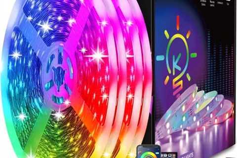 Keepsmile 100ft Led Strip Lights (2 Rolls of 50ft) Bluetooth Smart App Music Sync Color Changing..