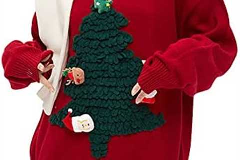 Men and of The Same Three Christmas Tree Holiday Atmosphere Sweater Oversize Sweater Thickened to..