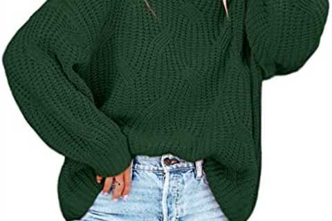 Women’s Oversized Crewneck Sweater Drop Shoulder Loose Long Sleeve Knit Pullover Sweater