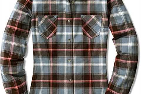 CQR Women’s Plaid Flannel Shirt Long Sleeve, All-Cotton Soft Brushed Casual Button Down Shirts