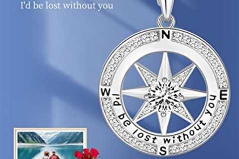 Compass Necklace for Women and Girls , I’d Be Lost Without You Compass Jewelry For Wife Girlfriend, ..