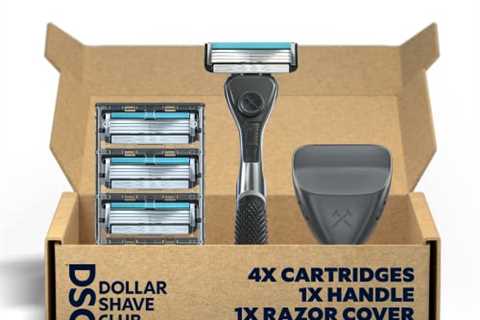 Dollar Shave Club | 4-Blade Travel Shaving Kit | Diamond Grip Club Razor Handle, 4-Blade Club Razor ..