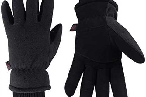 OZERO Winter Gloves -30°F Cold Proof Deerskin Suede Leather Insulated Water-Resistant Windproof..