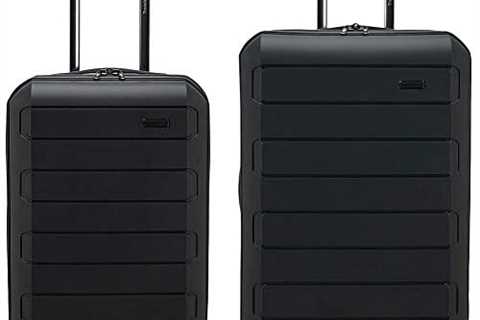 Traveler’s Choice Pagosa Indestructible Hardshell Expandable Spinner Luggage, Black, 2-Piece Set..