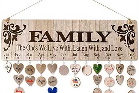 Gifts Presents for Moms Grandmas from Daughter Unique | Wooden Family Birthday Reminder Tracker..