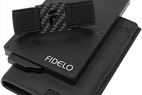 Fidelo Black Minimalist Wallet for Men – Slim Credit Card Holder with RFID Blocking Technology,..