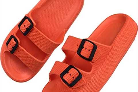 BenSorts Cloud Sandals for Women Men Thick Sole Adjustable Buckles EVA Cloud Slides Slippers