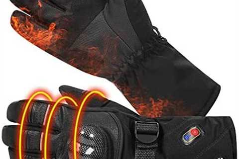 BIAL Heated Gloves with Knuckle Protection Heating Warm Skin Leather Touch Screen Motorcycle Gloves ..