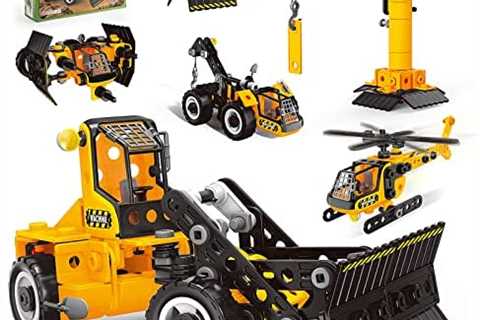 STEM Toys for 5 6 7 8 Years Old Boys, Learning Toy Can Building Construction Bulldozer Truck Tower..