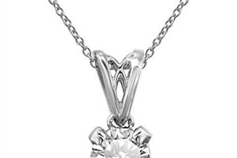 Diamond Pendant Necklace for Women 14k Yellow Gold Diamond Solitaire Pendant