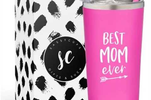 SassyCups Best Mom Ever Tumbler | Engraved Stainless Steel Tumbler with Slide Close Lid and Straw | ..