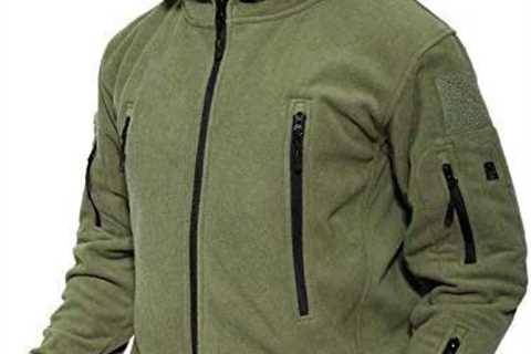 MAGCOMSEN Men’s Hoodie Fleece Jacket 6 Zip-Pockets Warm Winter Jacket Military Tactical Jacket