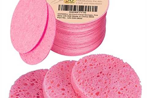 GAINWELL 50-Count Compressed Facial Sponges for Daily Facial Cleansing and Exfoliating, 100％..