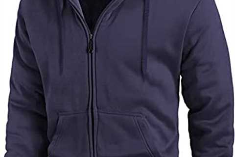 V VALANCH Men Hoodie Zip Up Winter Sherpa Lined Sweatshirt Heavyweight Thick Warm Fleece Jacket Coat