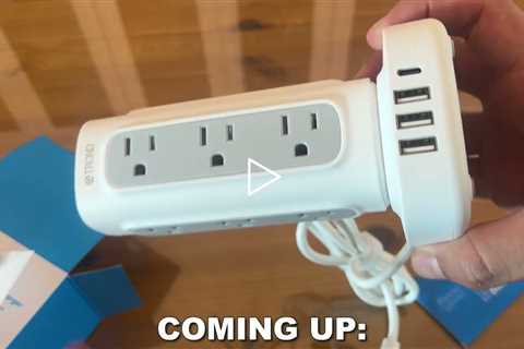 Review Power Strip Tower Surge Protector – TROND 6ft Flat Plug Extension Cord 12 Multiple Outlets