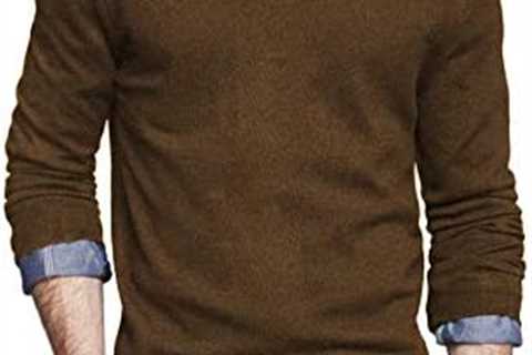 JINIDU Men’s V Neck Knit Dress Sweater Casual Long Sleeve Slim Fit Pullover Top