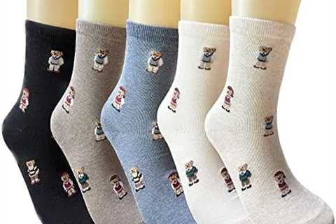 GRISIM Women’s Bear Socks, Cute Animal Teddy Bear Crew Socks, Gifts for Holiday