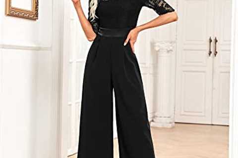 AQZ Womens Elegant Jumpsuits For Women Dressy Wedding Party One Piece Jumpsuit Wide Leg Formal..