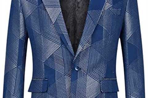 YFFUSHI Mens Slim Fit Blazer Jacket 1 Button Casual Floral Stylish Weddings Party Prom Tuxedo