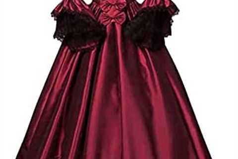 Women’s Gorgeous Gothic Ball Gown Flared Sleeves Renaissance Vintage Dress Bow-Knot Masquerade Gown ..