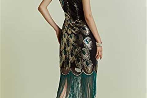 BABEYOND 20’s Vintage Peacock Sequin Fringed Party Flapper Dress