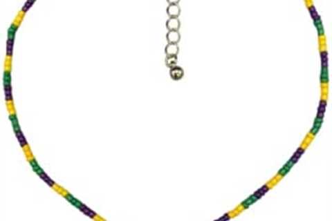 Mardi Gras Necklace with Fleur De Lis Bubble Charm Carnival Cosplay Party Louisiana New Orleans..