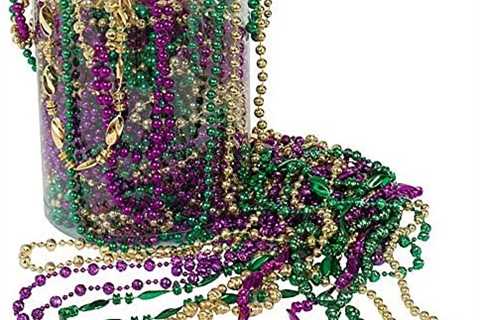 Mardi Gras New Orleans 120 Beads Mixed Variety Purple Green Gold Party Pack