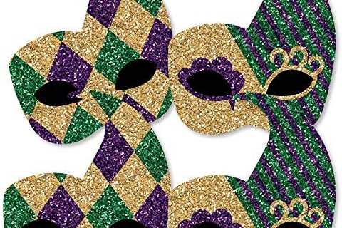 Mardi Gras – Mask Decorations DIY Masquerade Party Essentials – Set of 20