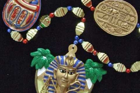 King Tut Mummy Egypt Egyptian Pyramid Halloween Mardi Gras Bead Necklace Spring Break Cajun..