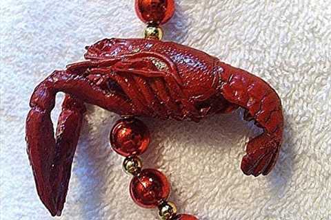 Realistic Crawfish Lobster Mardi Gras Bead Beads Necklace Cajun Creole New Orleans Decor