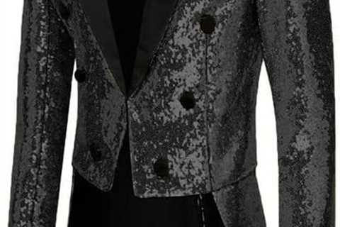 Mardi Gras Costumes for Men Shiny Sequins Ringmaster Jacket Blazer for Women STJK005