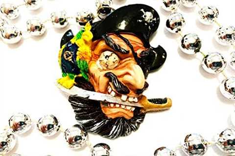 Gasparilla Pirate & Parrot Mardi Gras Bead Necklace Spring Break Cajun Carnival Festival