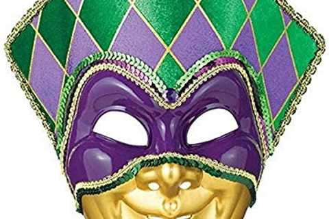 amscan Mardi Gras Party Jester Mask, 11″ x 10.75″, One Size, Multicolor (360151)