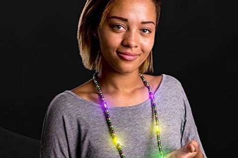 Light Up Flashing Mardi Gras Bead Necklace – A Super Great Item to Celebrate and Party with! Orders ..