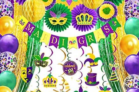 Nalyee Mardi Gras Decorations Party Supplies, Mardi Gras Banner Hanging Swirls Foil Curtain for New ..