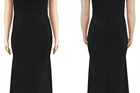 ThusFar Women Plus Size Formal Maxi Dress – Sexy Elegant Ruffle Sleeve V Neck Backless Bodycon..