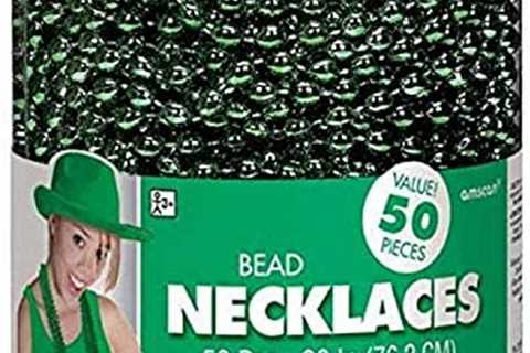 Amscan 395801.03 Oval Bead Party Necklaces – 30″ – Green, 50 Pcs