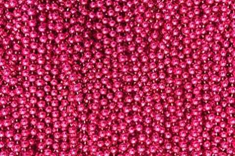 Mardi Gras Beads 33 inch 7mm, 12 Dozen, 144 Pieces, Hot Pink Necklaces with Doubloon