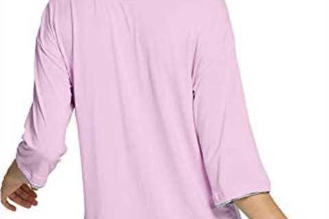 WiWi Women’s 3/4 Sleeves Top with Pants Scoop Neck Sleepwear Soft Bamboo Lightweight Pjs Plus Size..