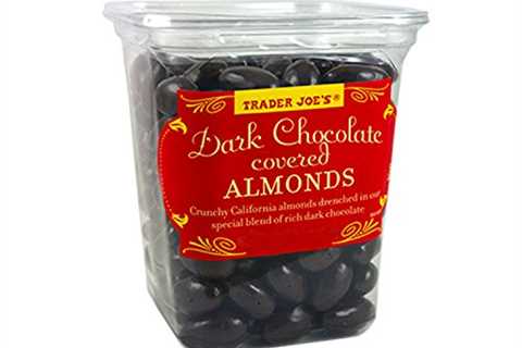 Trader Joe’s Dark Chocolate Almonds Crunchy California Almonds Drenched in Rich Dark Chocolate no..