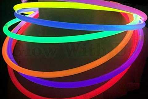 Glow With Us Glow Sticks Bulk Wholesale Necklaces, 100 22″ Glow Necklaces, Glow 8-12 Hr, Connector..